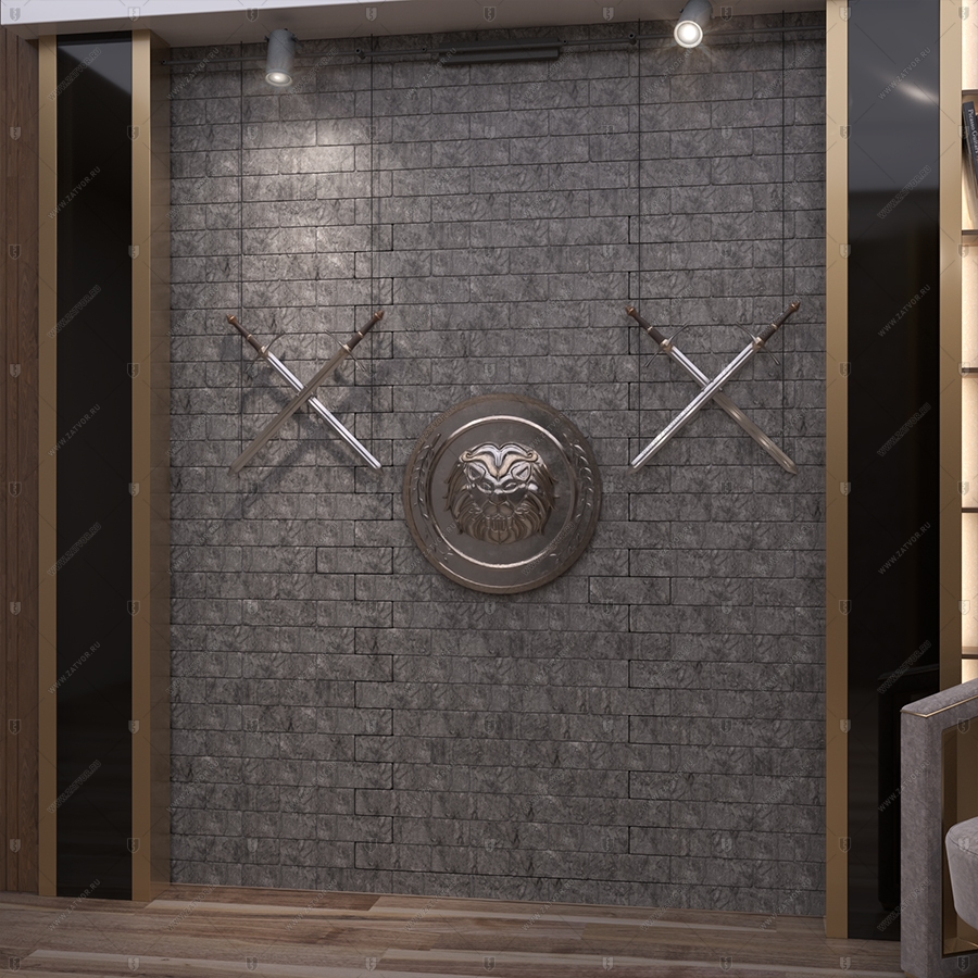 Потайная дверь "Рет" БАСТИОН-3, облицованная кирпичом _6