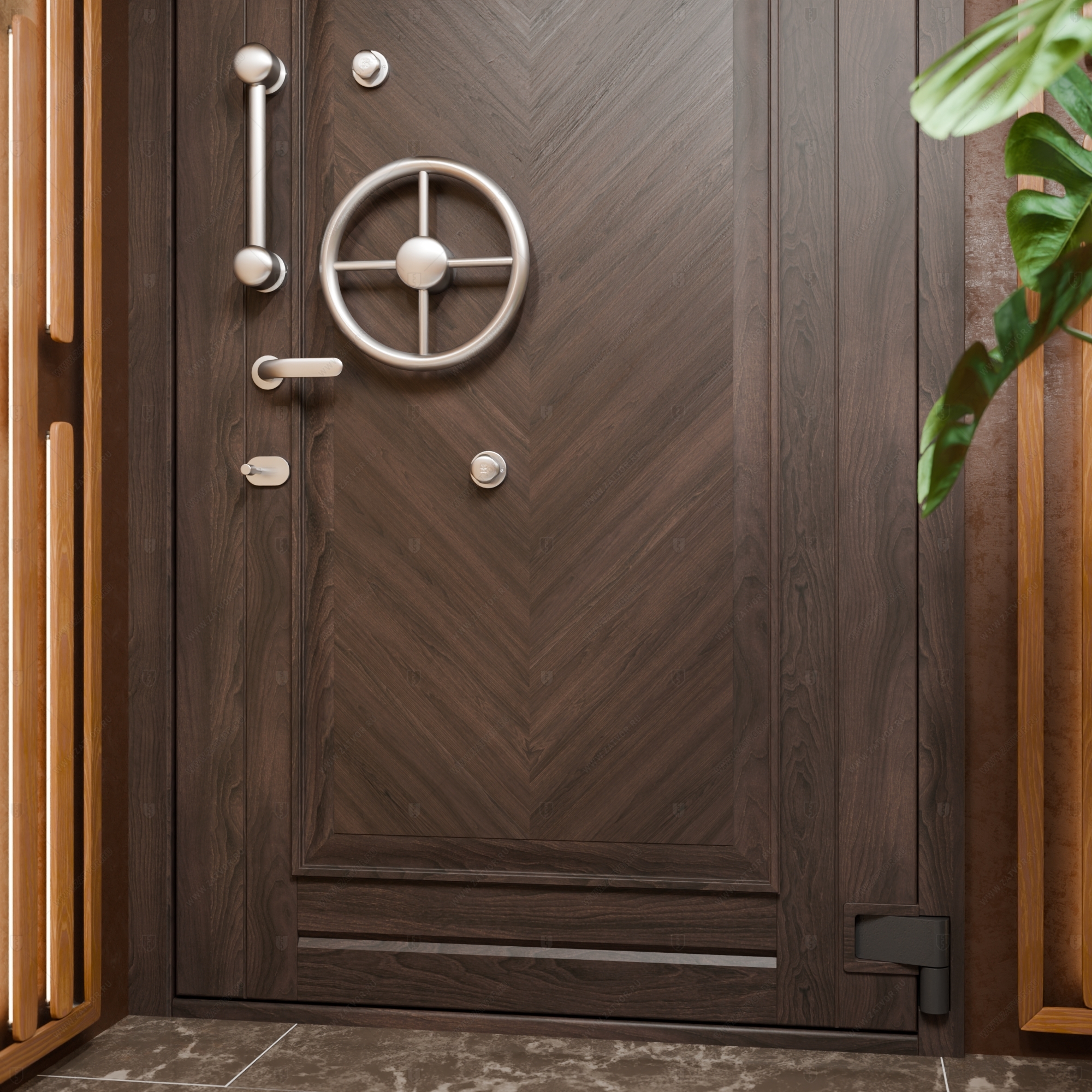 Пожаростойкая бронированная внутренняя стальная дверь "Акесид" БАСТИОН-8_13