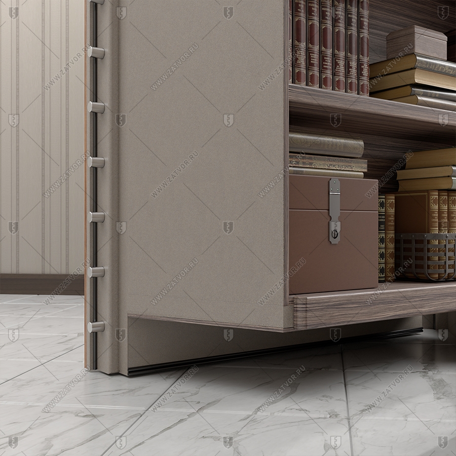Внутренняя скрытая дверь "Теллура" БАСТИОН-3 в потайное помещение, замаскированная за книжными полками_13