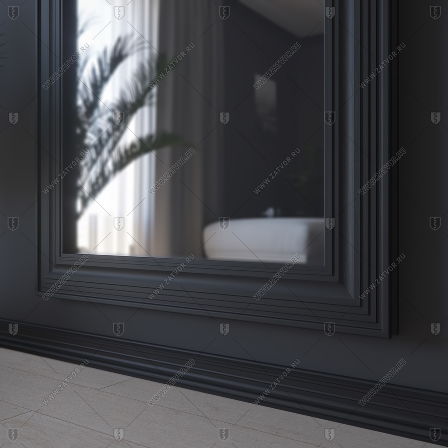 Скрытая (потайная) внутренняя бронированная пожаростойкая дверь "Палеса" БАСТИОН-3 BR4 EIS60 с наружной панелью из зеркала_13