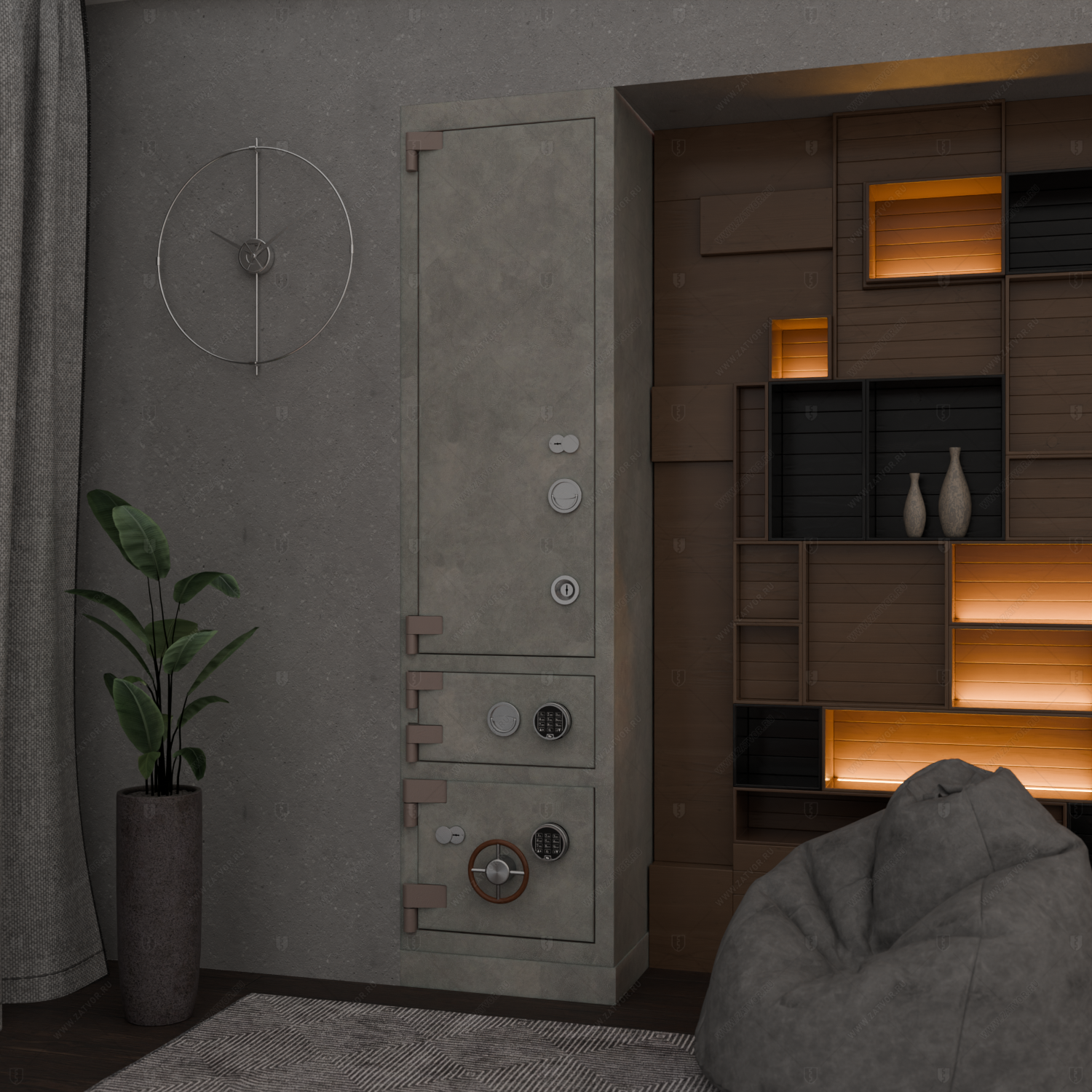 Сейфово-оружейная стойка Б1, Б3, Б5_6