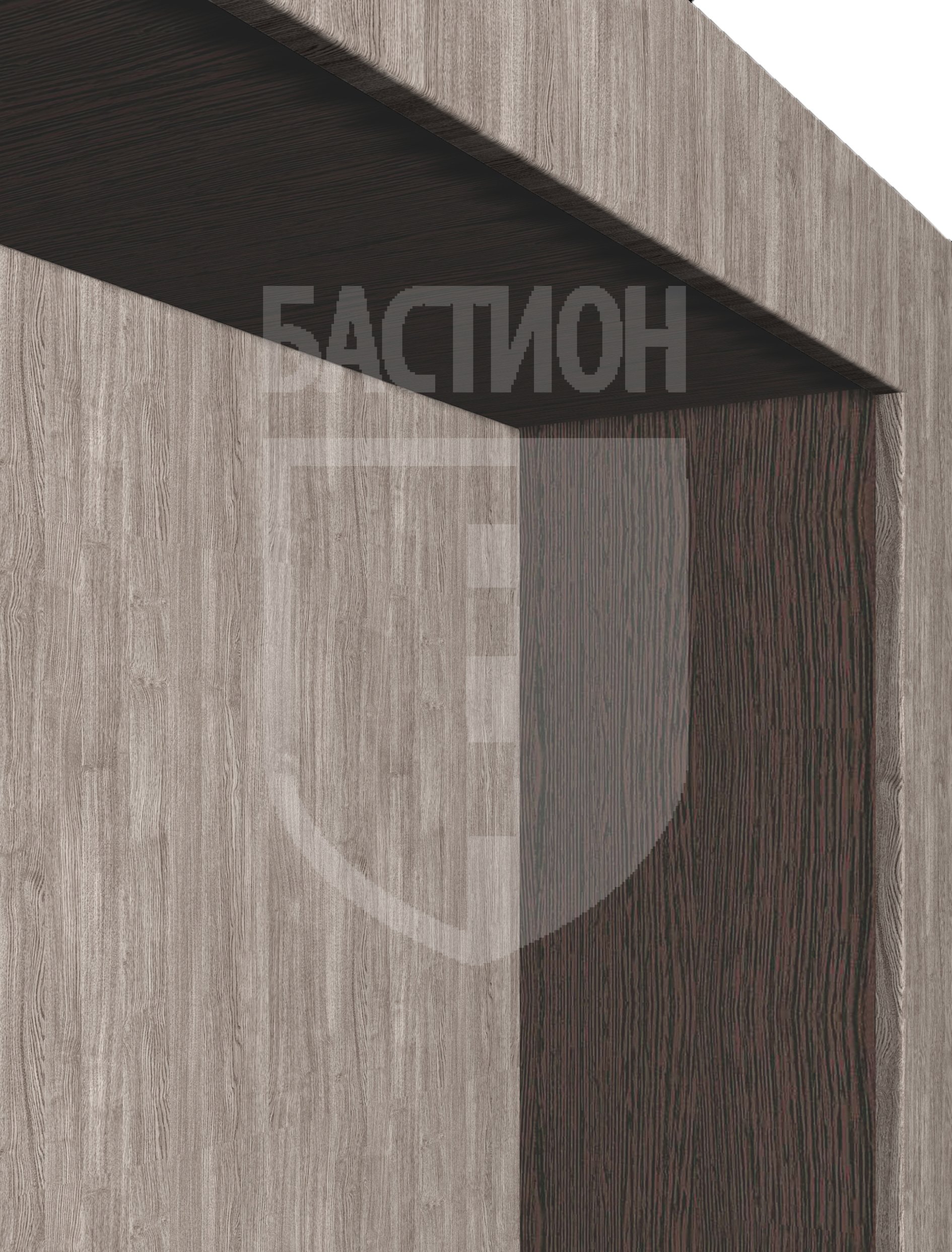 Облицовка откосов рамы из МДФ, шпонированного с кромкой массив