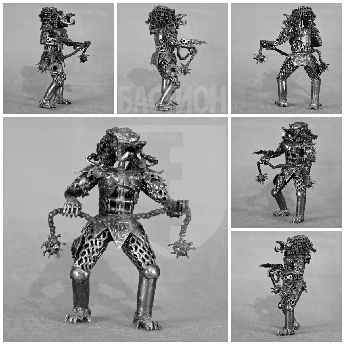 Металлическая декоративная фигурка "Чужой с гирями"_0