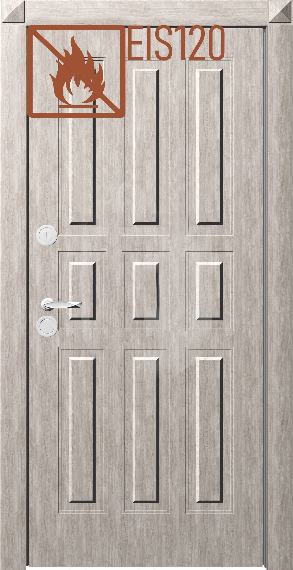 Противопожарное исполнение дверного блока EIS120