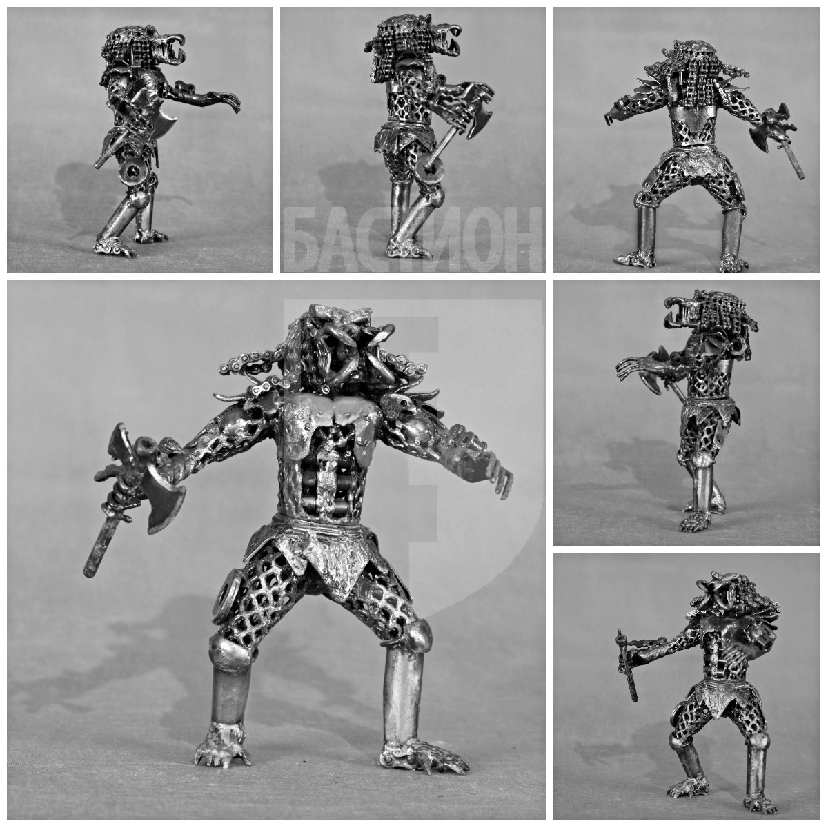 Металлическая декоративная фигурка "Чужой с топориком"_0