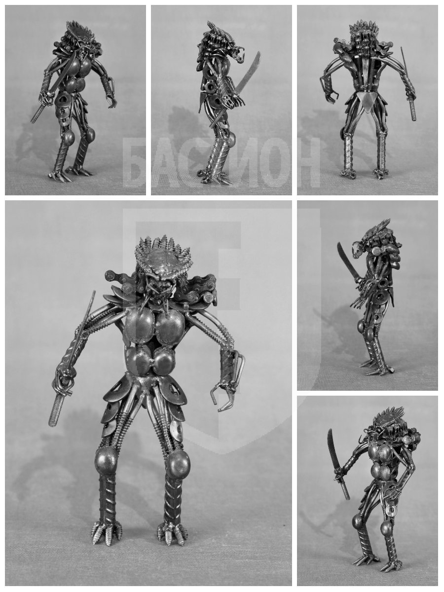 Металлическая декоративная фигурка "Чужой с ножом"_0