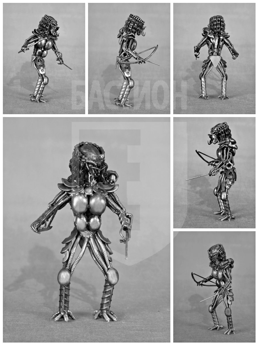 Металлическая декоративная фигурка "Чужой с луком"_0