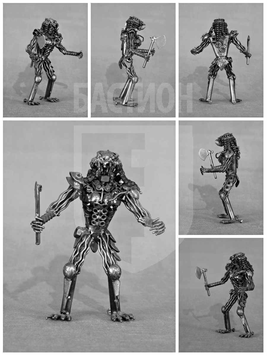 Металлическая декоративная фигурка "Чужой с топором"_0