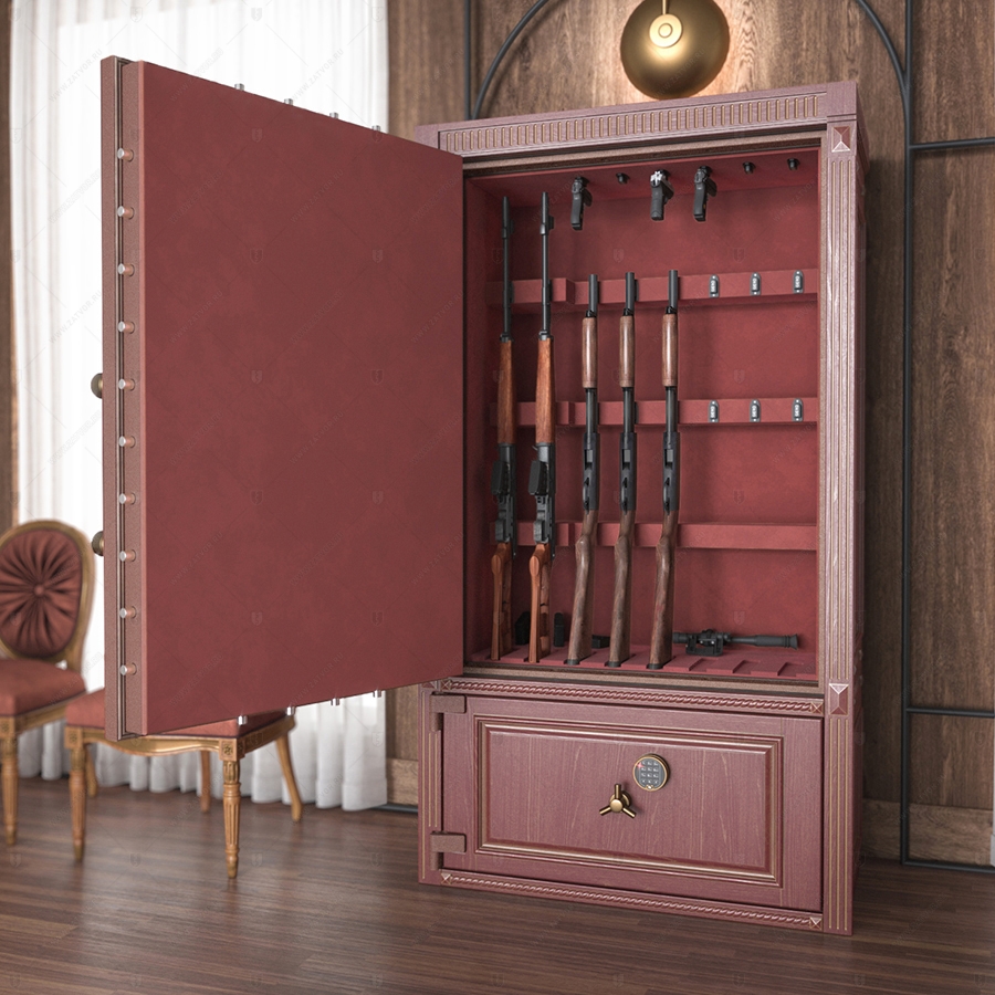 Внутреннее наполнение оружейного сейфа панелями на основе МДФ