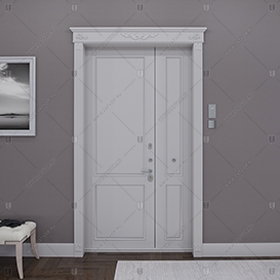 Двустворчатая входная дверь"Мусика" БАСТИОН-1 _1