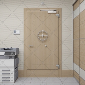 Скрытая (потайная) внутренняя бронированная пожаростойкая дверь "Палеса" БАСТИОН-3 BR4 EIS60 с наружной панелью из зеркала_1