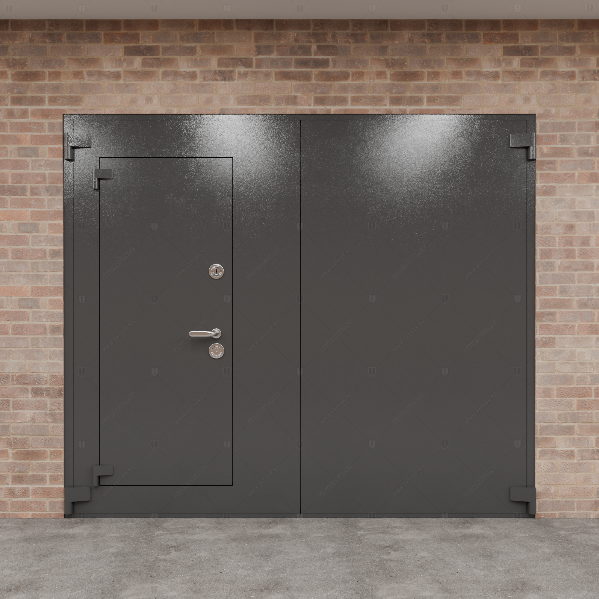 Ворота стальные с калиткой "Бахус" БАСТИОН-3