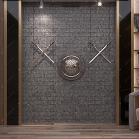 Потайная дверь "Рет" БАСТИОН-3, облицованная кирпичом 