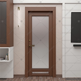 Внутренняя межкомнатная стальная дверь со стеклом "Йота" СуперЛюкс