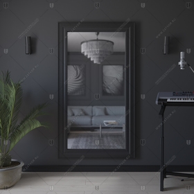 Скрытая (потайная) внутренняя бронированная пожаростойкая дверь "Палеса" БАСТИОН-3 BR4 EIS60 с наружной панелью из зеркала