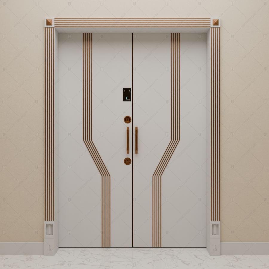 Двустворчатая пулестойкая входная дверь "Фракия" БАСТИОН-3 EIS60