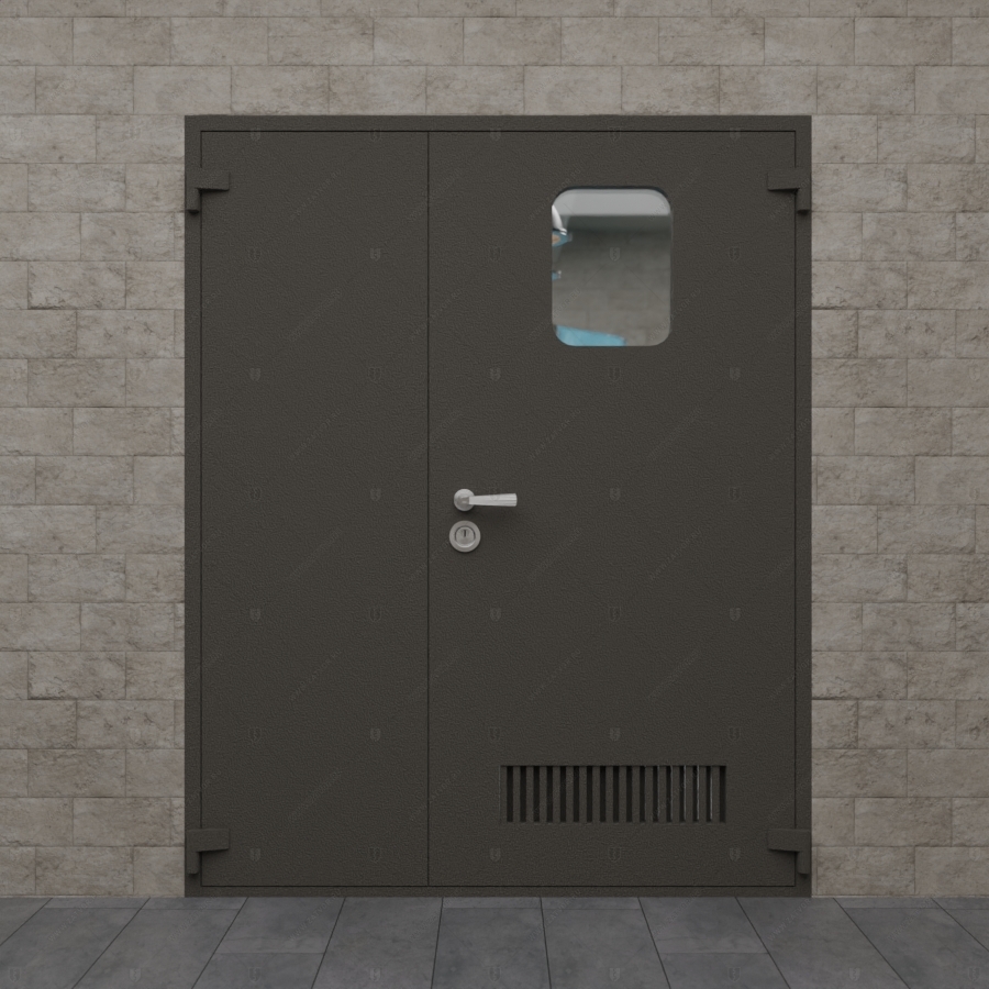 Двустворчатая входная дверь "Гиперион" БАСТИОН-1