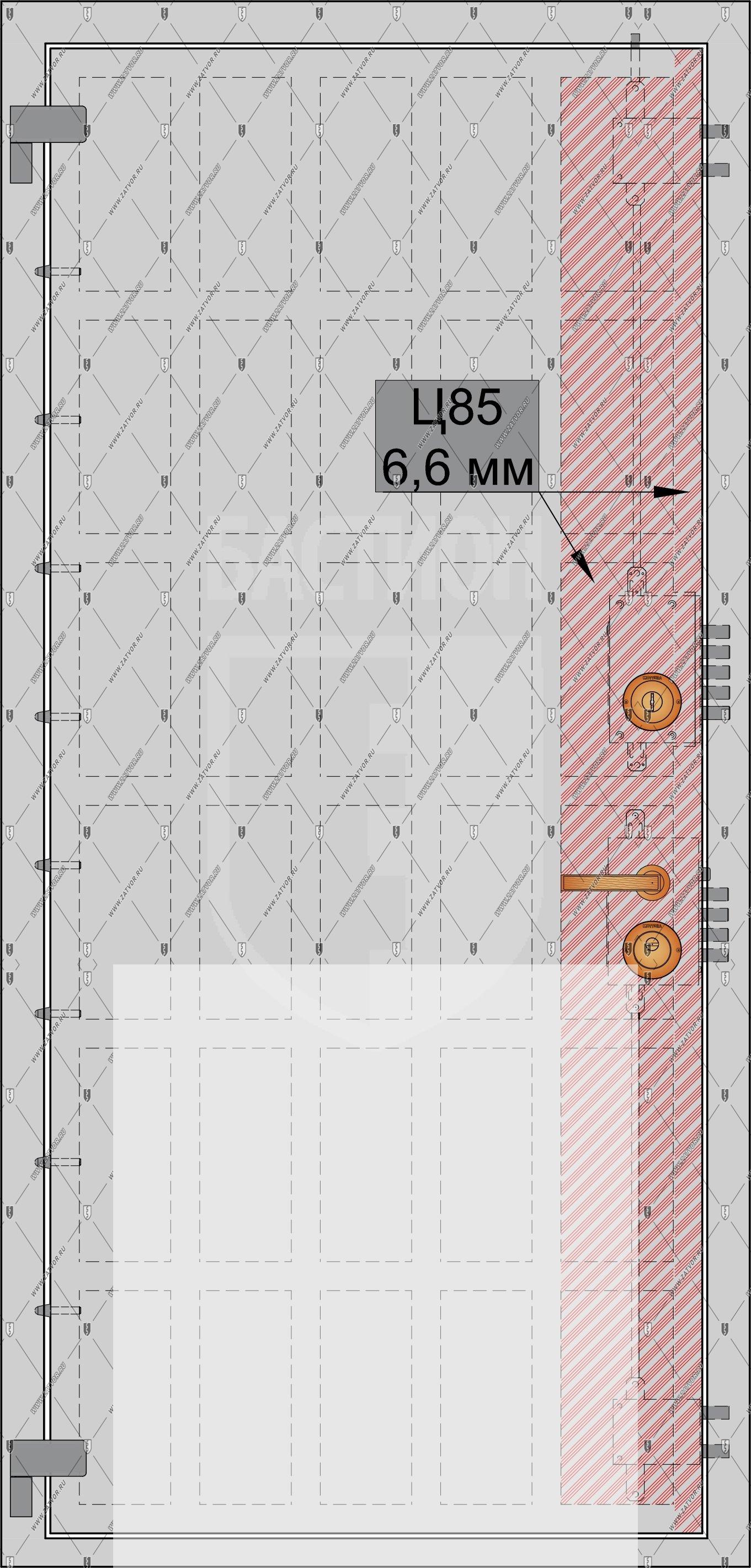Защита замковой группы входных дверей сталью 42XCHMA (Ц85) толщиной 6.6 мм