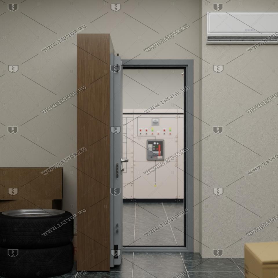 Скрытая дверь "Тоон" СуперЛюкс с панелью в виде шкафа_5